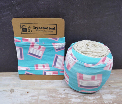 1980s floppy disk yarn holder 