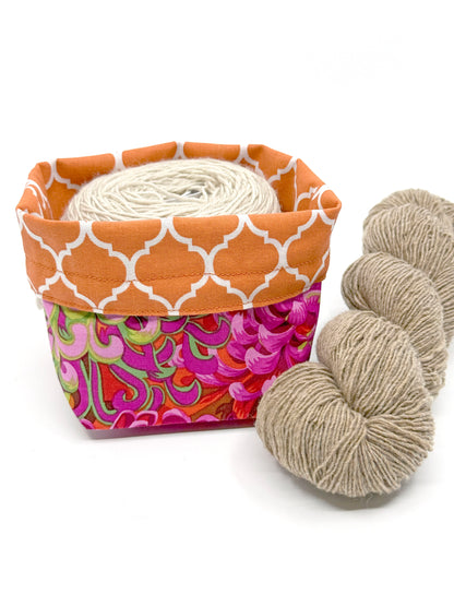 Small Drawstring Bag | Fabric Yarn Bowl  - Chrysanthemum