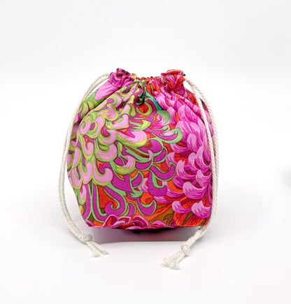 Small Drawstring Bag | Fabric Yarn Bowl  - Chrysanthemum