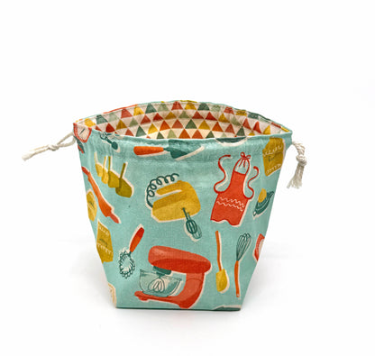 Small Drawstring Bag | Fabric Yarn Bowl - Kitchen Baking