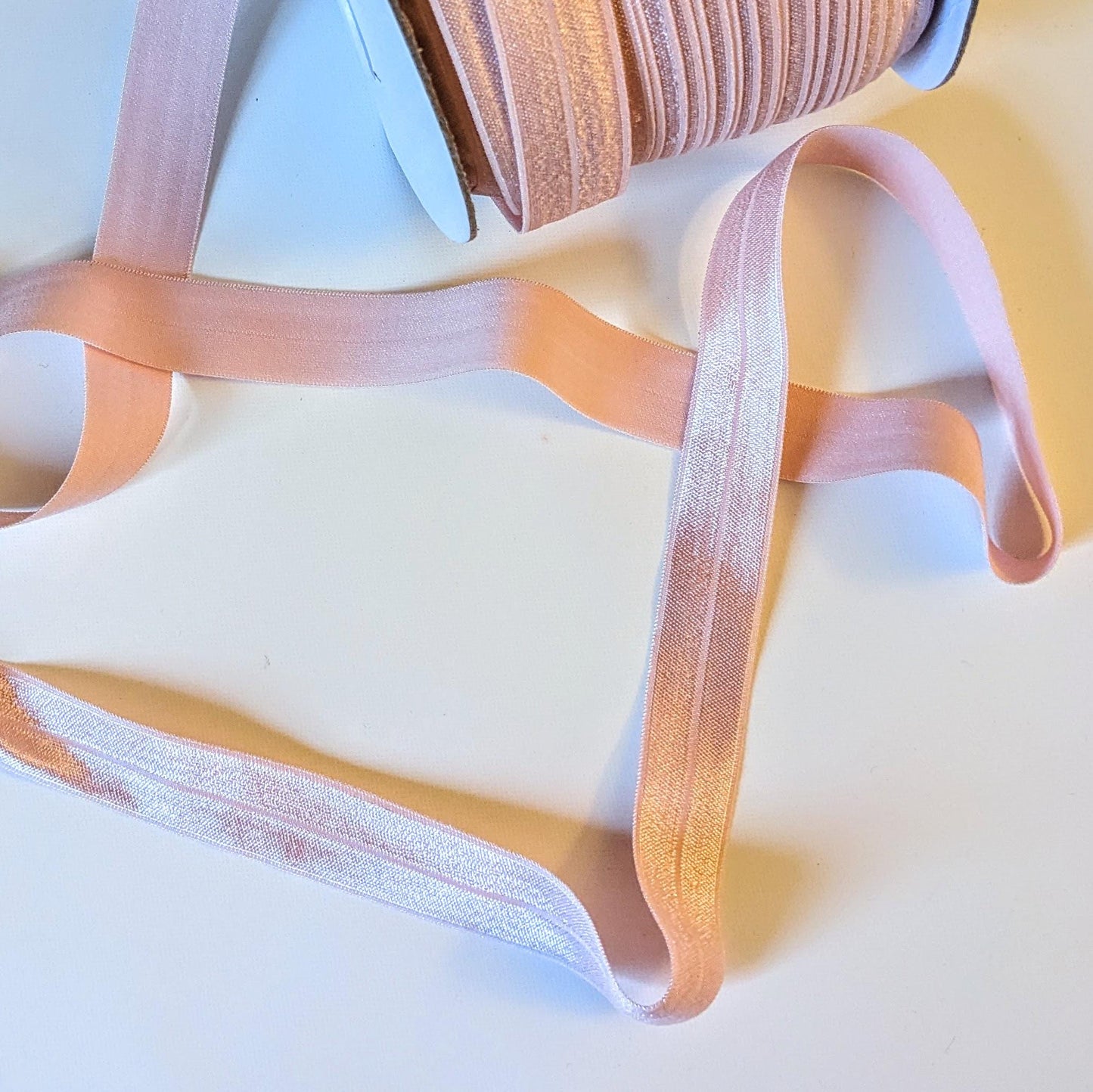 3/4" Shiny Pink Fold Over Elastic - 5 yards