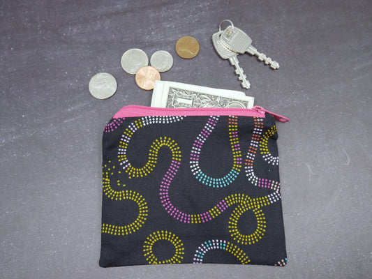 black rainbow zippered wallet