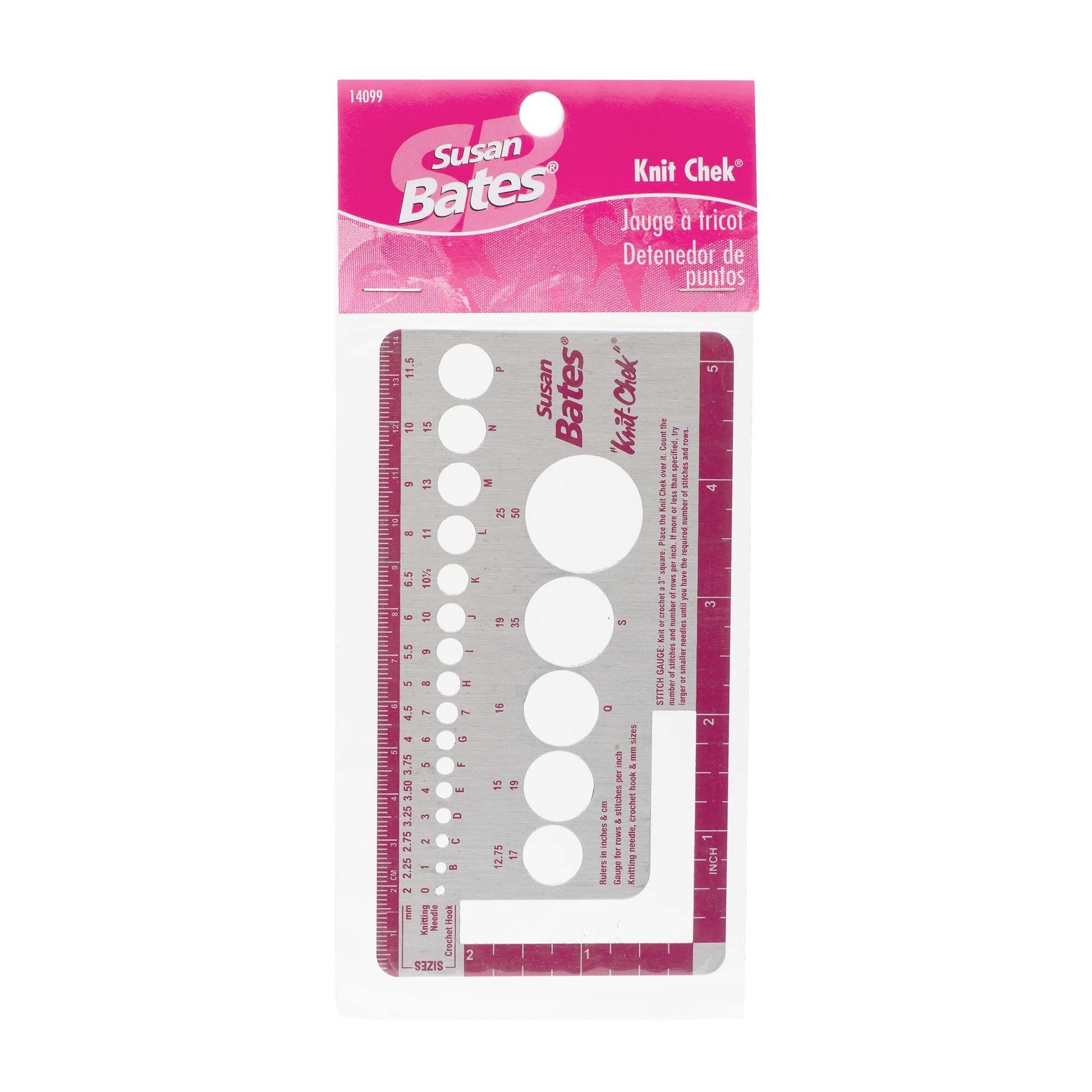 knitting needle sizer and crochet hook sizer
